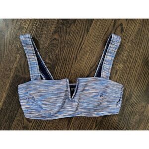 Aerie Women's M Bandeau Bikini Top Space Dye‎ Blue Pink